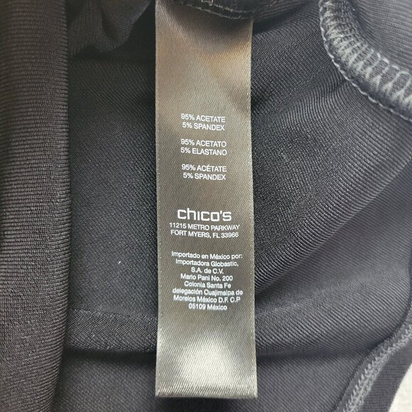 Chicos Travelers Cardigan Sz 3 Asymmetrical Hem Pullover Slinky Stretch Black - Picture 8 of 10